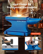 Single Horn Anvil 55Lbs, Cast Iron Anvil Blacksmith Withstands Heavy Blows,Anvil Rugged Round Horn Anvil V952-55LBSTZ0000000001V0