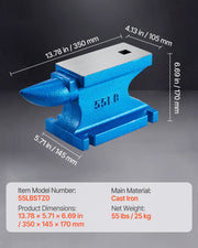 Single Horn Anvil 55Lbs, Cast Iron Anvil Blacksmith Withstands Heavy Blows,Anvil Rugged Round Horn Anvil V952-55LBSTZ0000000001V0