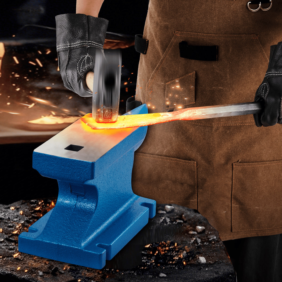 Single Horn Anvil 55Lbs, Cast Iron Anvil Blacksmith Withstands Heavy Blows,Anvil Rugged Round Horn Anvil V952-55LBSTZ0000000001V0