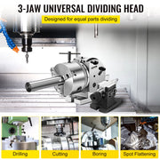 BS-0 Dividing Head 5 Inch, Precision Dividing Head Set with 5" 3-jaw Chuck & Tailstock Dividing Plates for V952-5CFDT000000000001V0