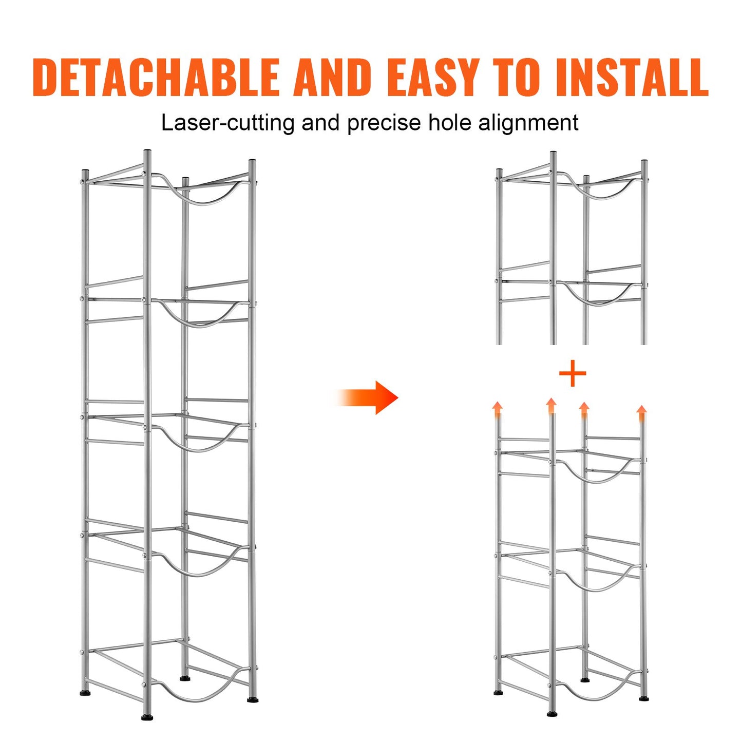 5 Tiers Water Jug Holder, 5 Gallon Water Bottle Holder, Single Row Water Bottle Rack for 5 Bottles, Heavy V952-5JLTZSSTSTZC0COMZV0