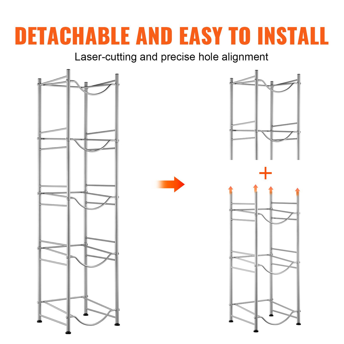 5 Tiers Water Jug Holder, 5 Gallon Water Bottle Holder, Single Row Water Bottle Rack for 5 Bottles, Heavy V952-5JLTZSSTSTZC0COMZV0