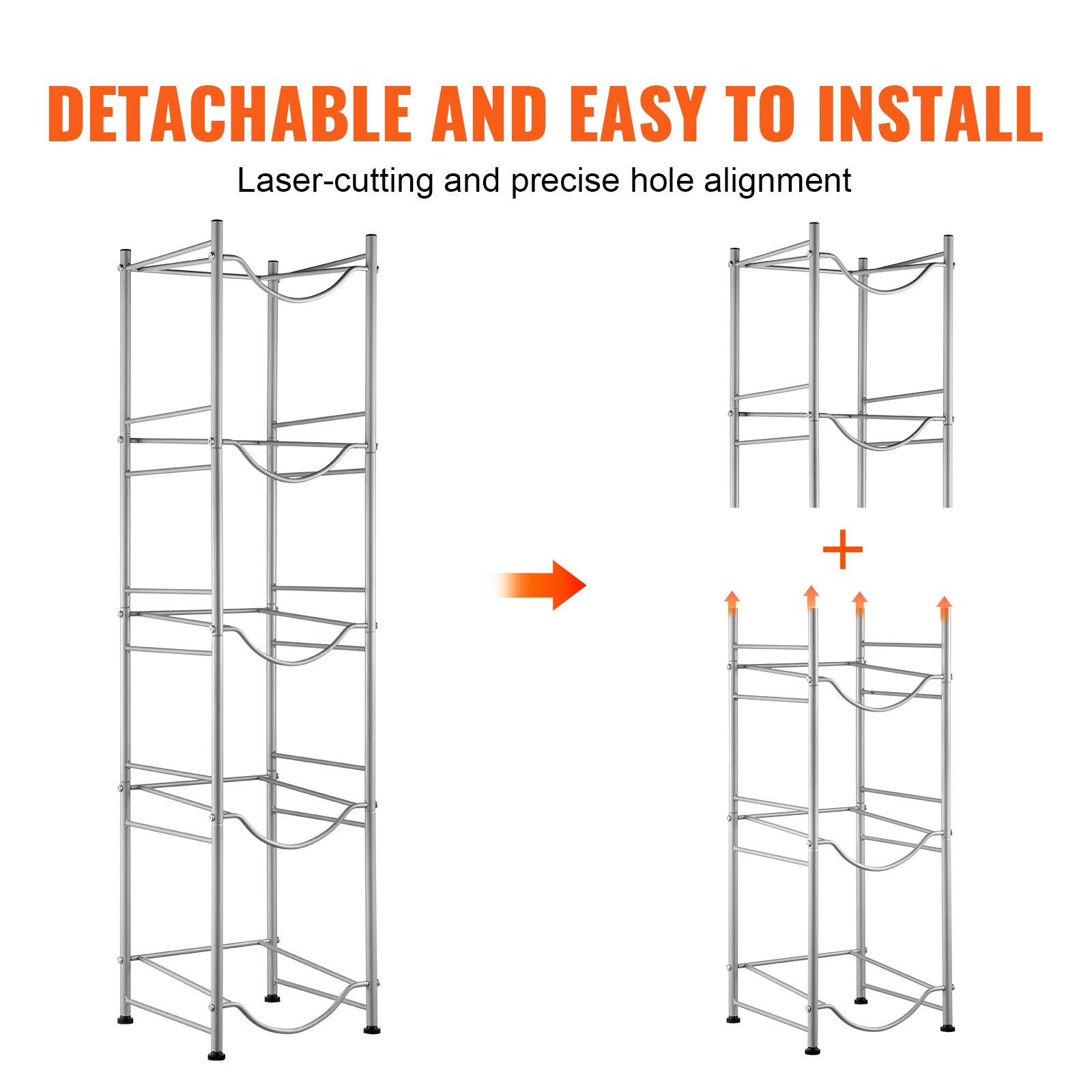 5 Tiers Water Jug Holder, 5 Gallon Water Bottle Holder, Single Row Water Bottle Rack for 5 Bottles, Heavy V952-5JLTZSSTSTZC0COMZV0