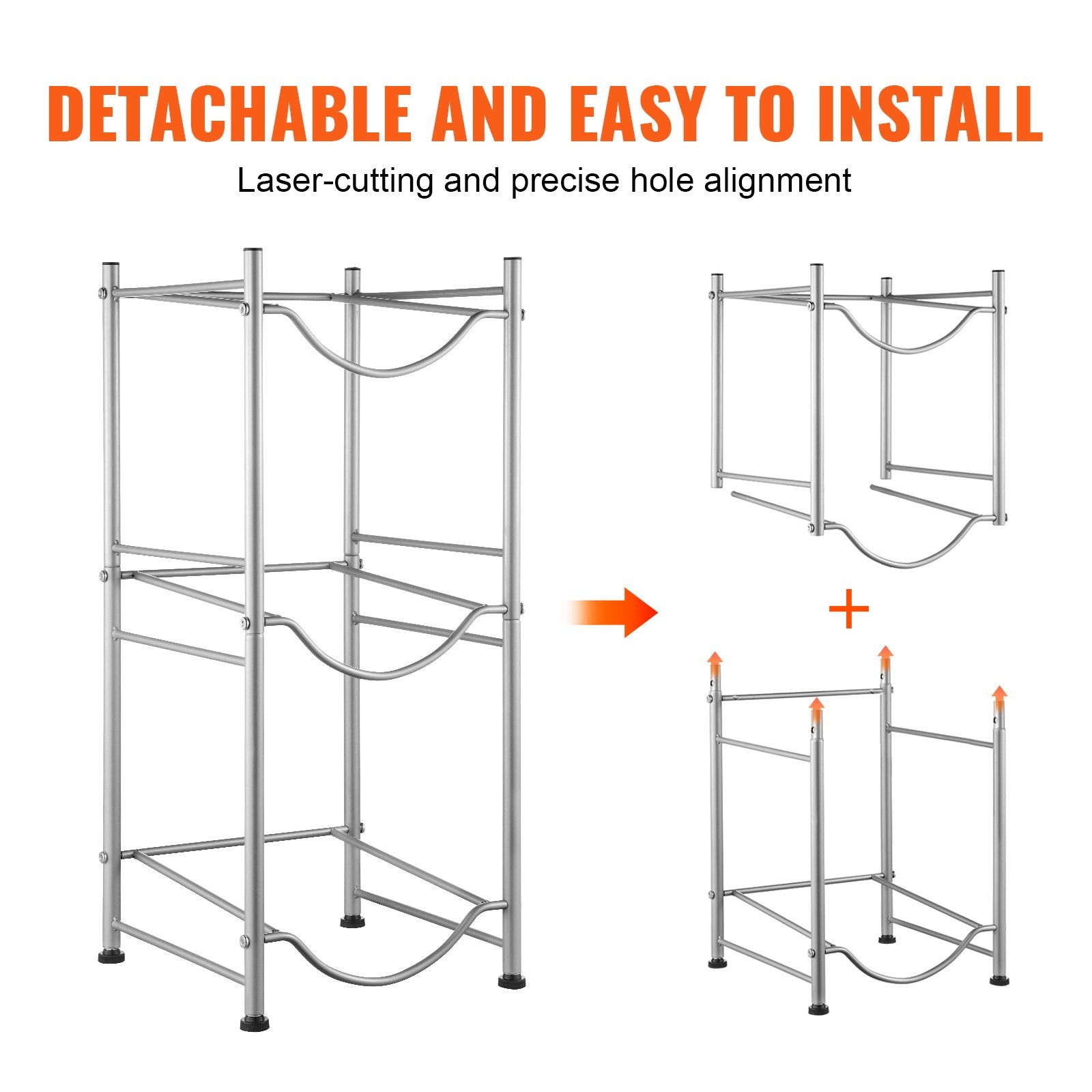 3 Tiers Water Jug Holder, 5 Gallon Water Bottle Holder, Single Row Water Bottle Rack for 3 Bottles, Heavy V952-5JLTZSSTSTZC6X90BV0