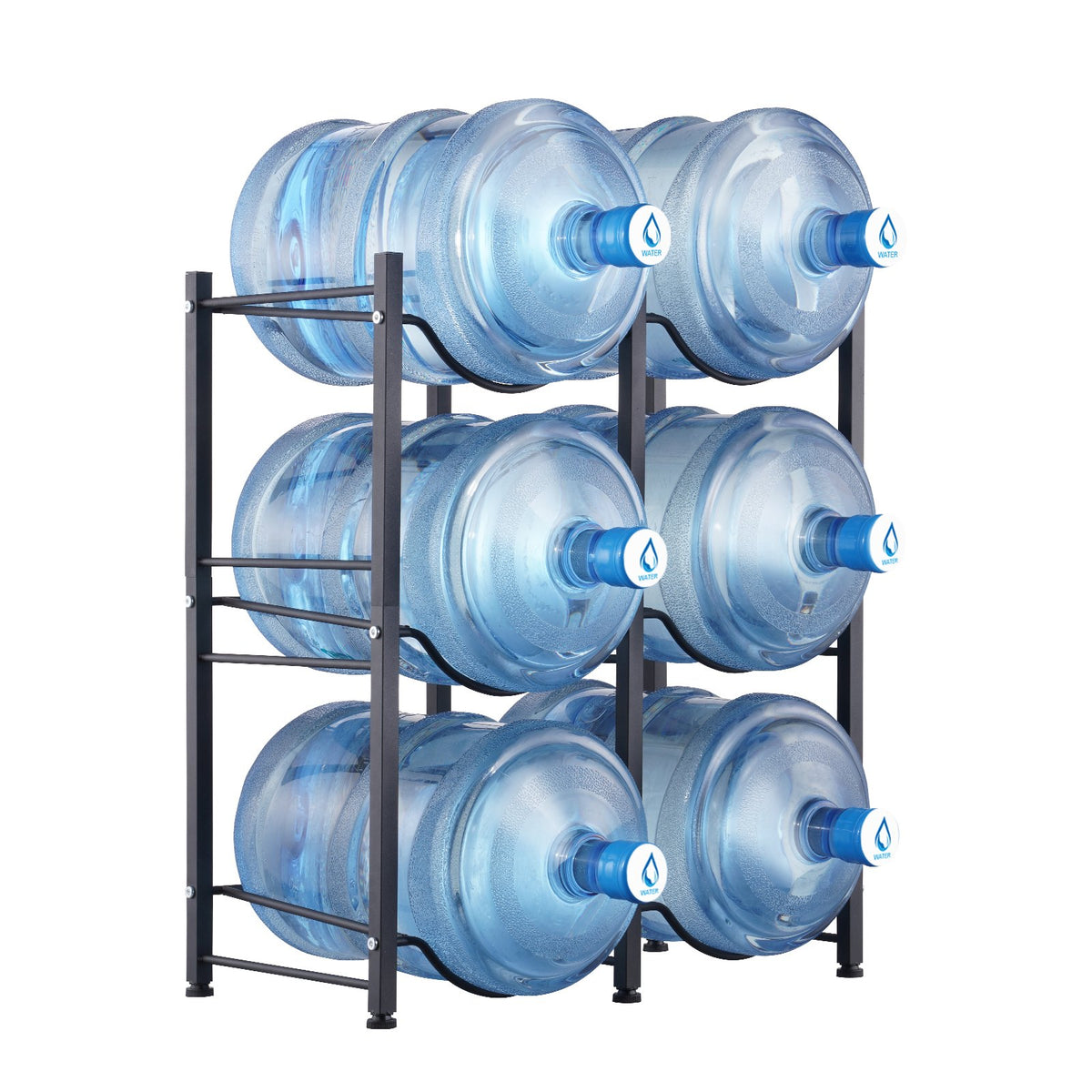 3 Tiers Water Jug Holder, 5 Gallon Water Bottle Holder, Double Row Water Bottle Rack for 6 Bottles, Heavy V952-5JLTZSSTSTZCFE4HKV0