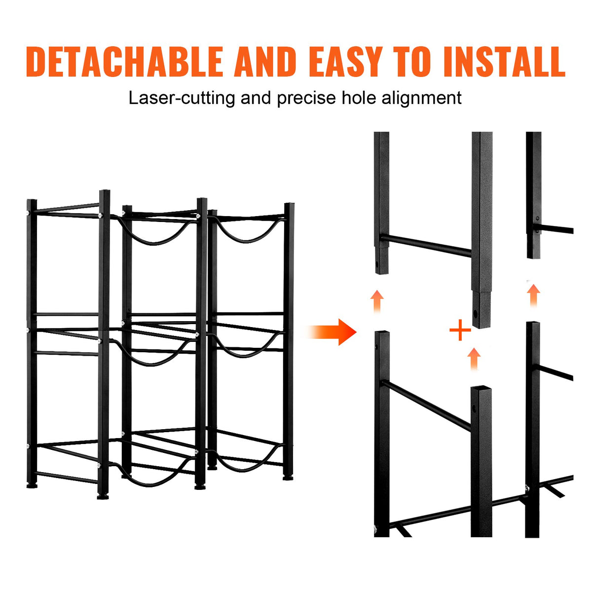 3 Tiers Water Jug Holder, 5 Gallon Water Bottle Holder, Double Row Water Bottle Rack for 6 Bottles, Heavy V952-5JLTZSSTSTZCFE4HKV0