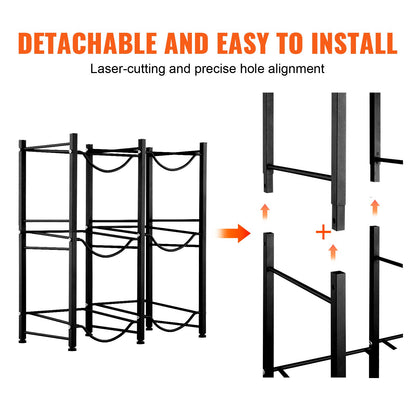 3 Tiers Water Jug Holder, 5 Gallon Water Bottle Holder, Double Row Water Bottle Rack for 6 Bottles, Heavy V952-5JLTZSSTSTZCFE4HKV0