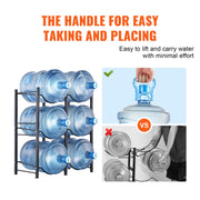 3 Tiers Water Jug Holder, 5 Gallon Water Bottle Holder, Double Row Water Bottle Rack for 6 Bottles, Heavy V952-5JLTZSSTSTZCFE4HKV0