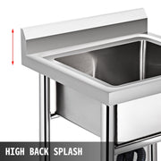 Handmade Sink Non-magnetic Stainless Steel Kitchen Sink Hand Made 1 Compartment 44.4 x 41.9 x 25.4 cm V952-60X60X80DCBXGSC01V0