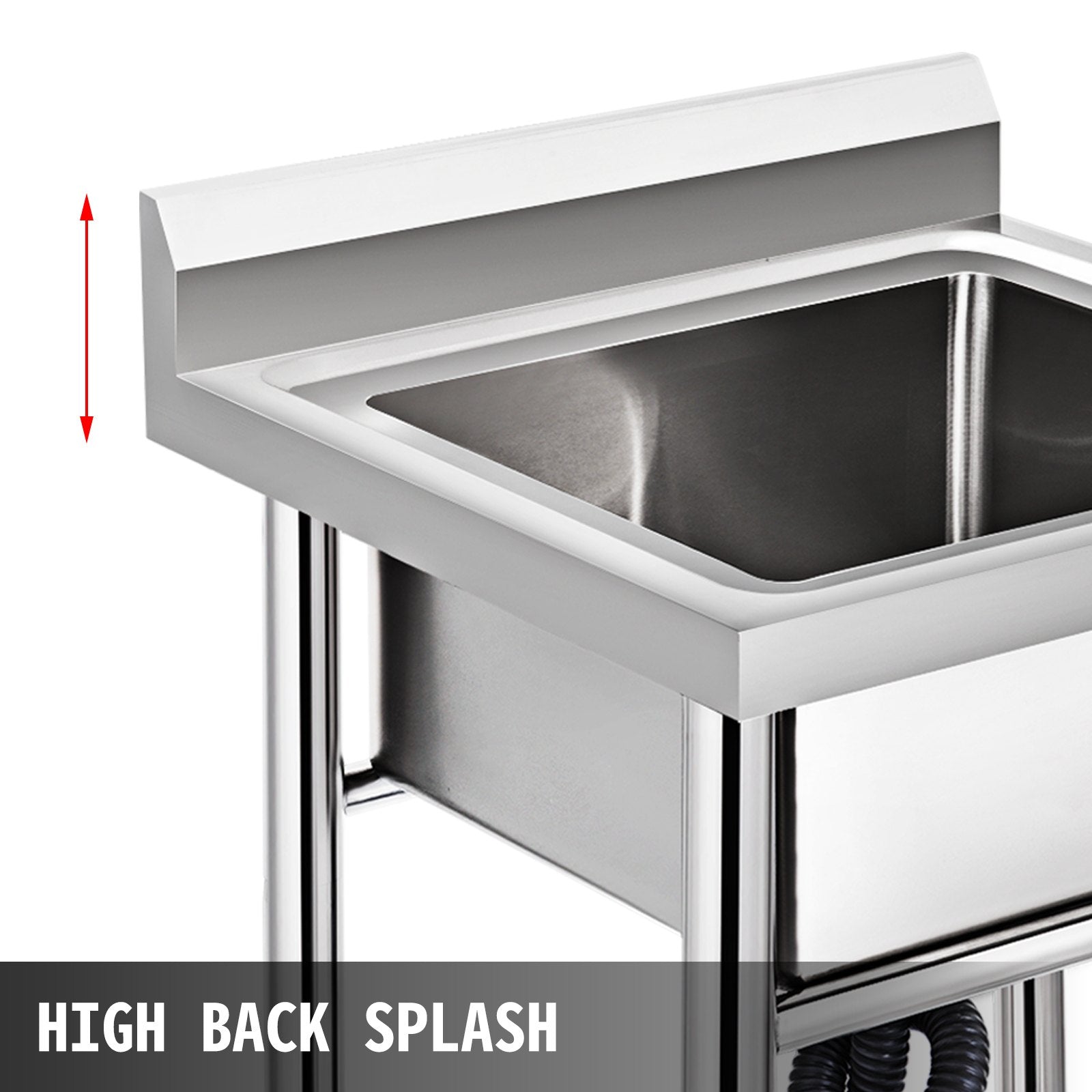 Handmade Sink Non-magnetic Stainless Steel Kitchen Sink Hand Made 1 Compartment 44.4 x 41.9 x 25.4 cm V952-60X60X80DCBXGSC01V0