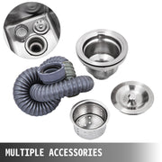 Handmade Sink Non-magnetic Stainless Steel Kitchen Sink Hand Made 1 Compartment 44.4 x 41.9 x 25.4 cm V952-60X60X80DCBXGSC01V0