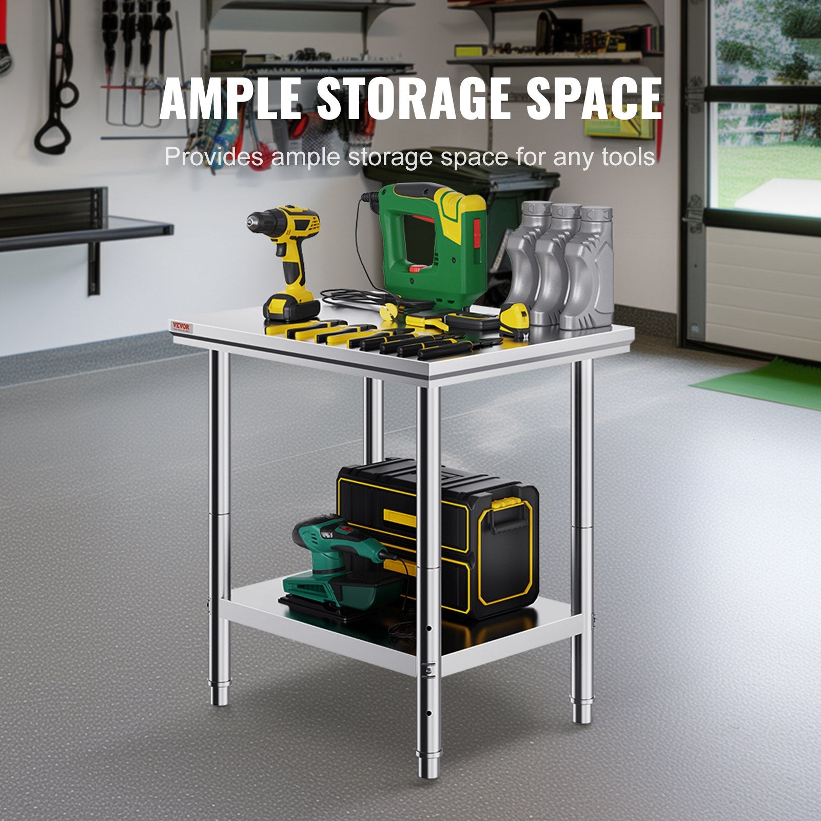 Commercial Worktable & Workstation 24 x 30 x 32 Inch Stainless Steel Work Table Heavy Duty Commercial Food V952-60X76X80CFGZTTZT1V0