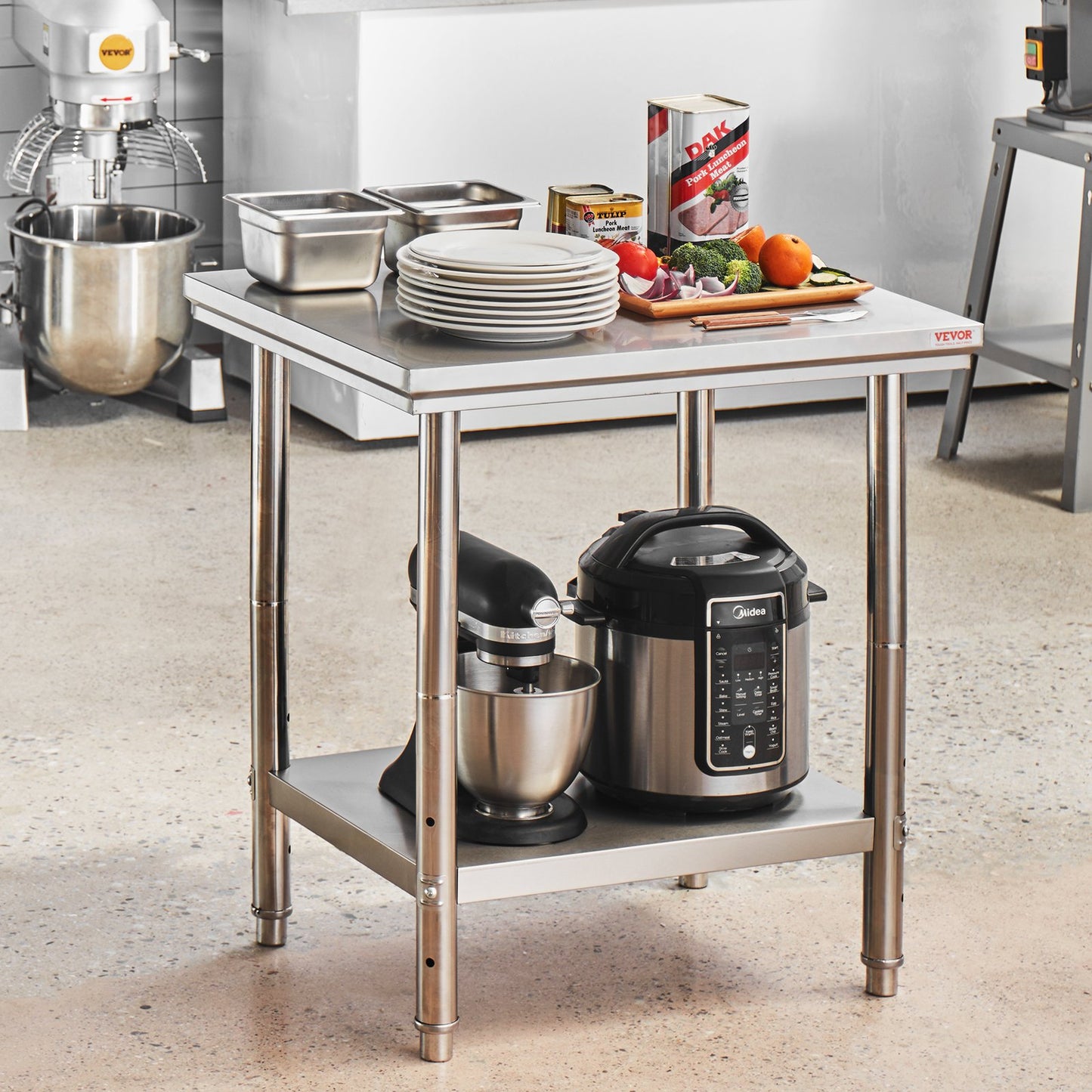 Commercial Worktable & Workstation 24 x 30 x 32 Inch Stainless Steel Work Table Heavy Duty Commercial Food V952-60X76X80CFGZTTZT1V0