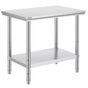 910x610mm Stainless Steel Kitchen Bench Commercial Work Food Prep Table V952-60X90X80CFGZT0001V0