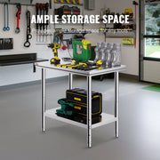 910x610mm Stainless Steel Kitchen Bench Commercial Work Food Prep Table V952-60X90X80CFGZT0001V0