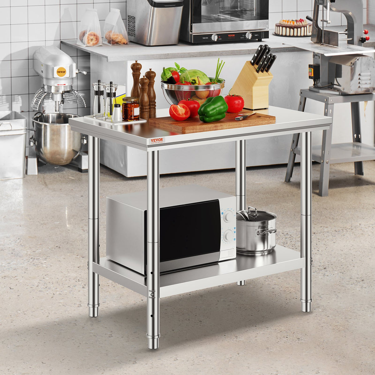 910x610mm Stainless Steel Kitchen Bench Commercial Work Food Prep Table V952-60X90X80CFGZT0001V0