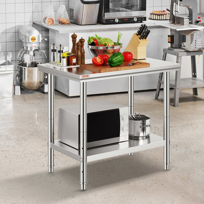 910x610mm Stainless Steel Kitchen Bench Commercial Work Food Prep Table V952-60X90X80CFGZT0001V0