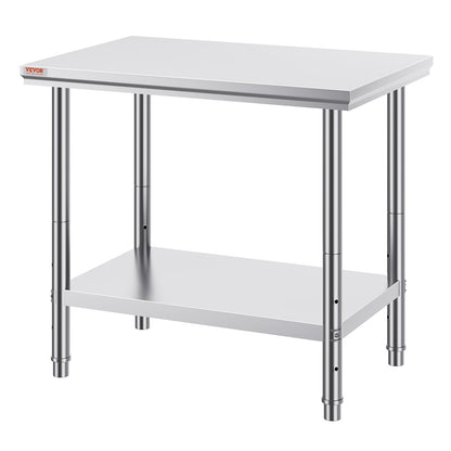910x610mm Stainless Steel Kitchen Bench Commercial Work Food Prep Table V952-60X90X80CFGZT0001V0