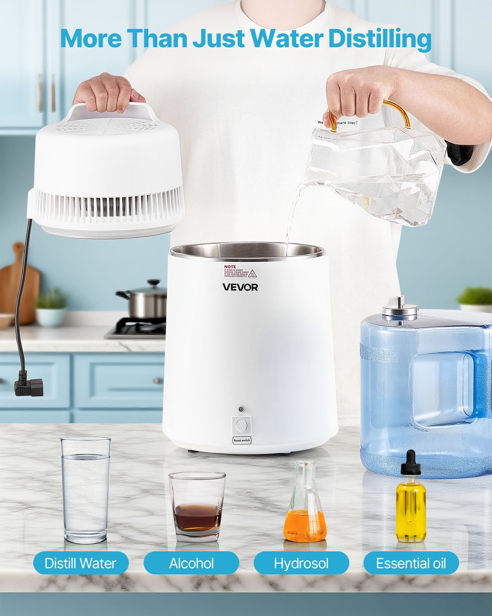 6L Water Distiller Home Countertop Purifier Machine 900W Plastic Container V952-6LZLSJZXID6L5Q71X001V3