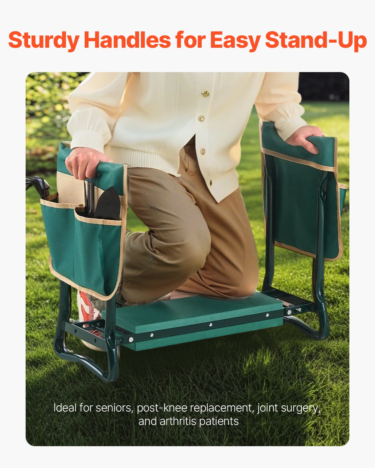 Garden Kneeler and Seat, 6 in Wide Kneeling Pad, Heavy Duty Garden Kneeling Stool, Folding Garden Seat with 2 V952-6YCGDJKZDK2GGCLRN001V0