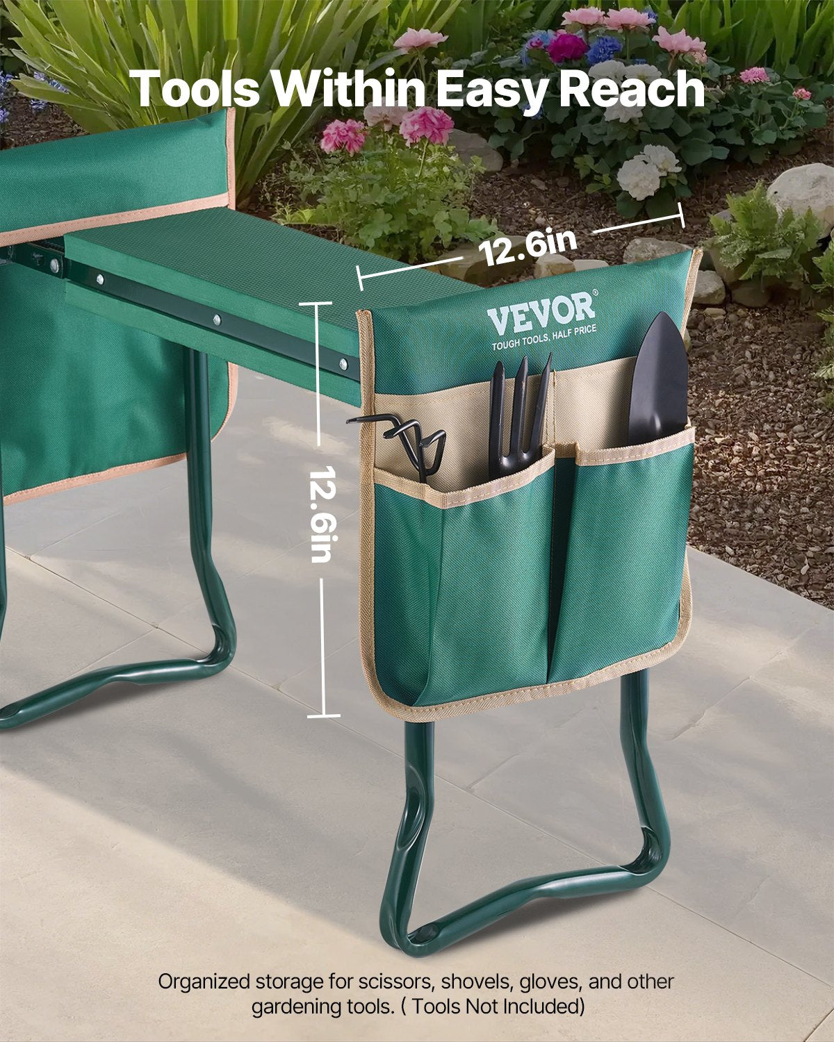 Garden Kneeler and Seat, 6 in Wide Kneeling Pad, Heavy Duty Garden Kneeling Stool, Folding Garden Seat with 2 V952-6YCGDJKZDK2GGCLRN001V0