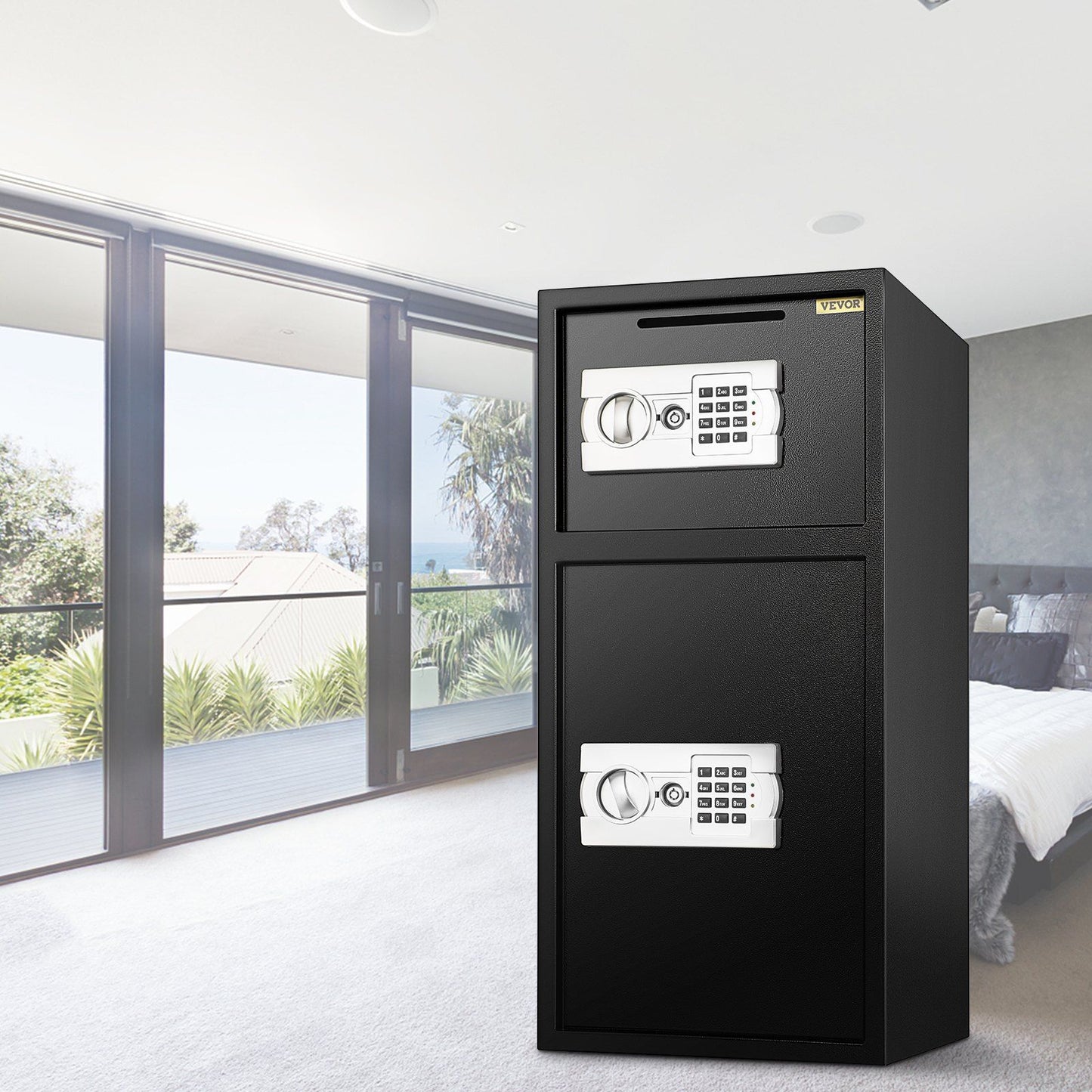 Large Double Door Security Safe Box 2.6 Cubic Feet Steel Safe Box Strong Box with Digital Lock for Money Gun V952-70ELJYBXG00000001V0
