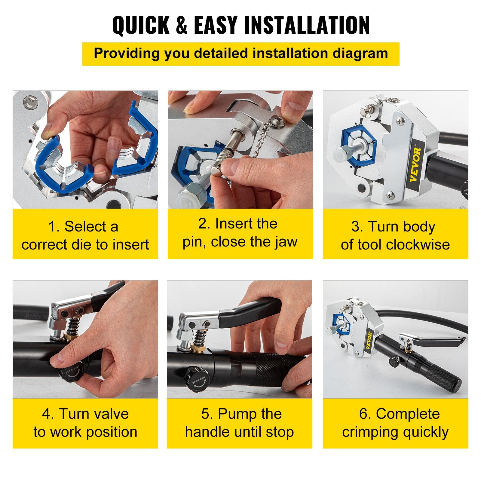 Hydraulic Hose Crimper Hydra-Krimp 71500,Manual AC Hose Crimper Kit Air Conditioning Repaire V952-71500YYRGJSJ00001V0
