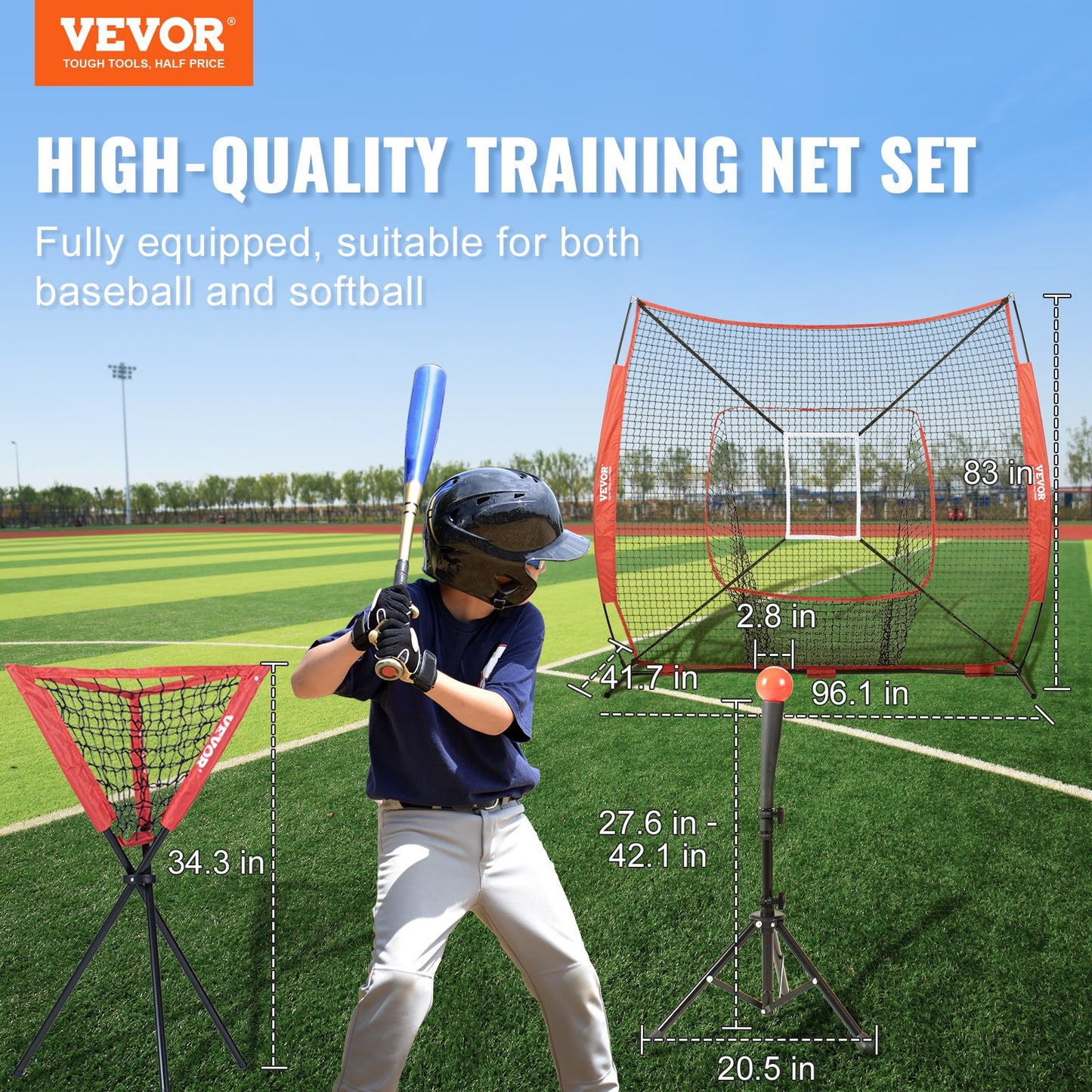 7x7 Baseball Softball Practice Net, Portable Baseball Training Net for Hitting Catching Pitching, Backstop V952-77YCDPJXLW77G44GZV0