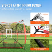 7x7 Baseball Softball Practice Net, Portable Baseball Training Net for Hitting Catching Pitching, Backstop V952-77YCDPJXLW77G44GZV0