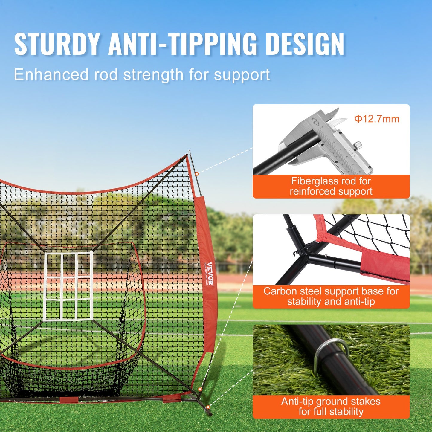 7x7 ft Baseball Softball Practice Net, Portable Baseball Training Net for Hitting Catching Pitching, Backstop V952-77YCDPJXLW77Z9CFSV0