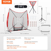 7x7 ft Baseball Softball Practice Net, Portable Baseball Training Net for Hitting Catching Pitching, Backstop V952-77YCDPJXLW77Z9CFSV0