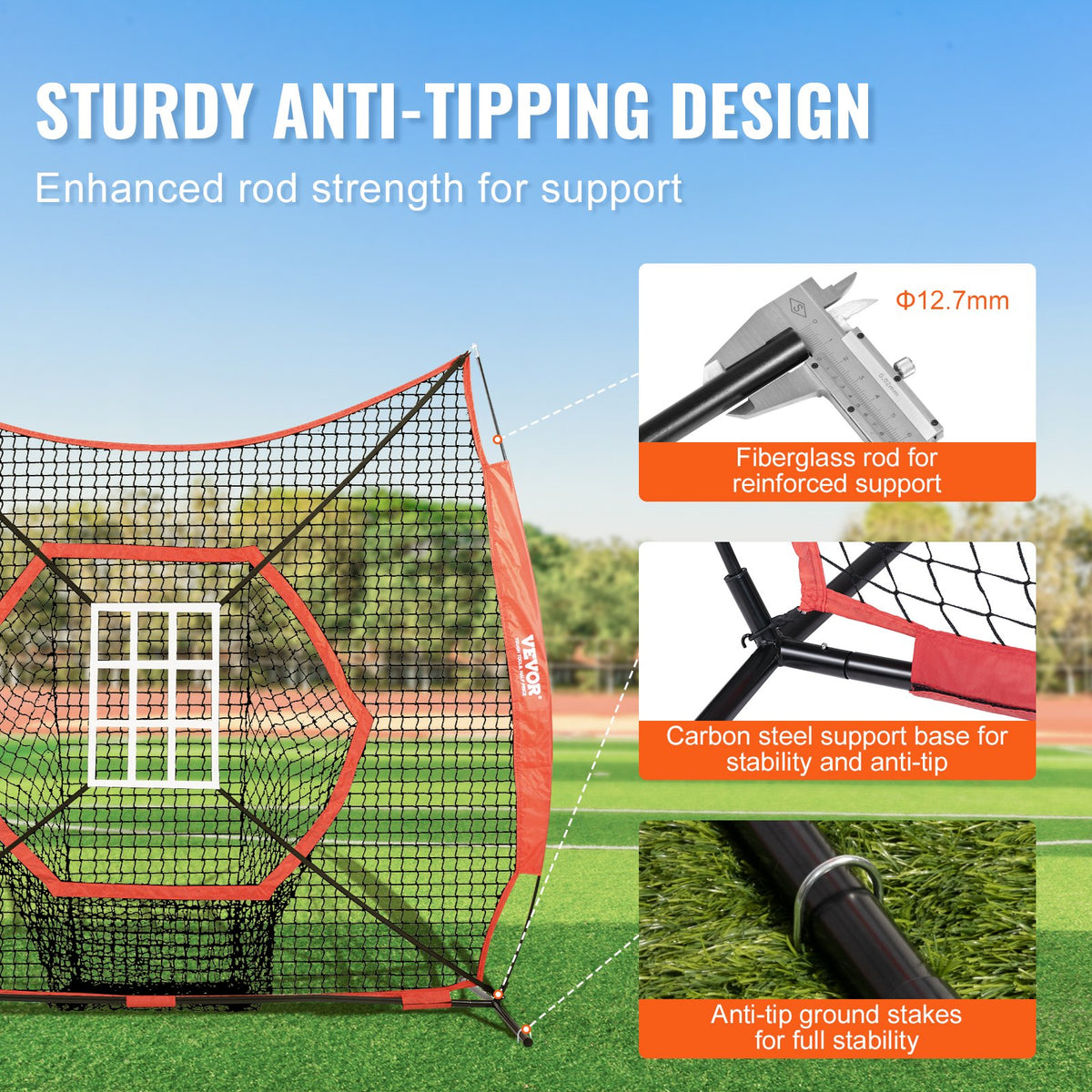 7x7 ft Baseball Softball Practice Net, Portable Baseball Training Net for Hitting Batting Catching Pitching, V952-77YCWPJXLW772BBXWV0
