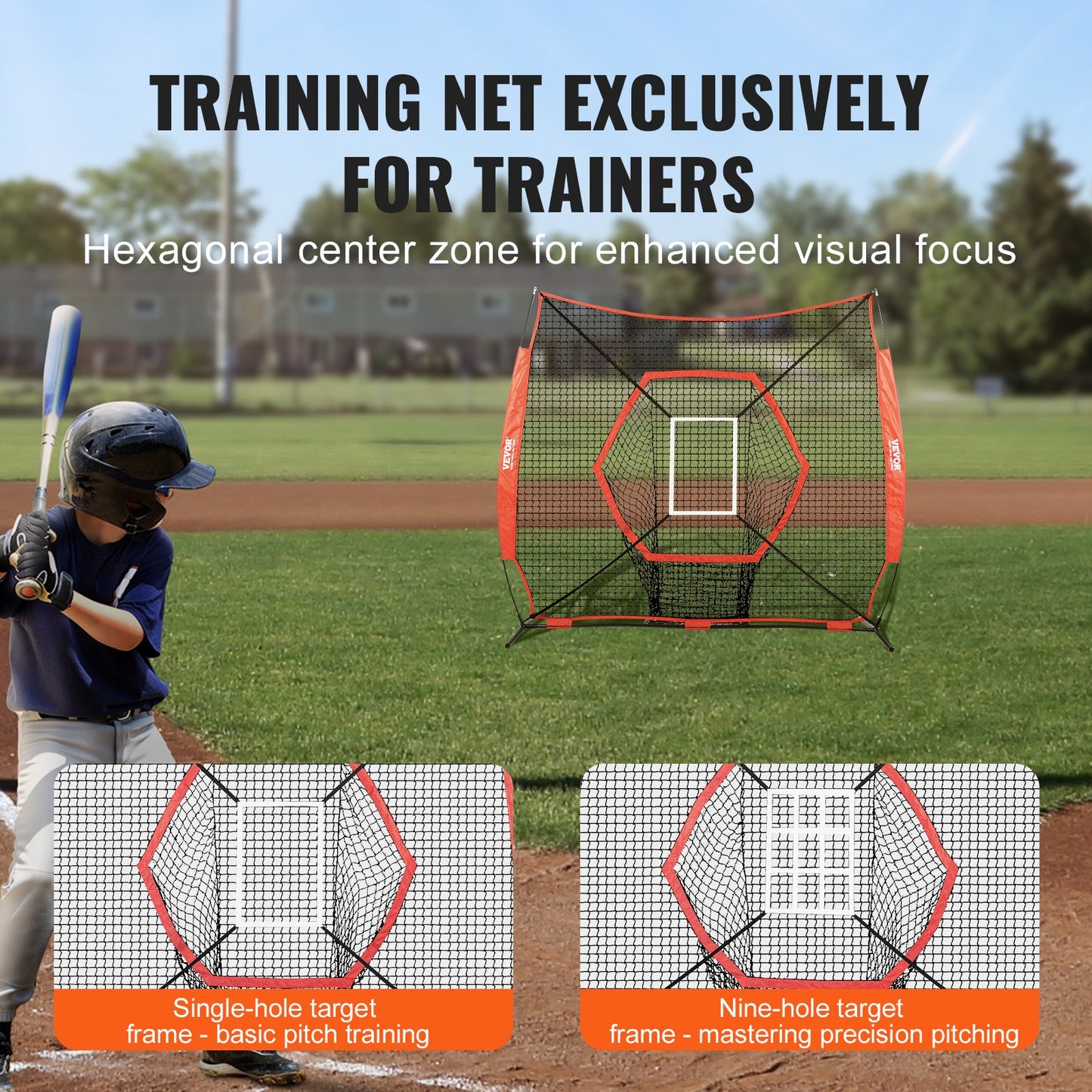 7x7 ft Baseball Softball Practice Net, Portable Baseball Training Net for Hitting Batting Catching Pitching, V952-77YCWPJXLW772BBXWV0
