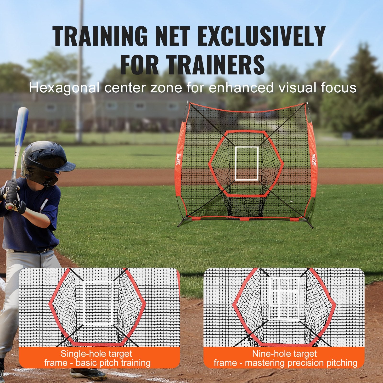 7x7 ft Baseball Softball Practice Net, Portable Baseball Training Net for Hitting Batting Catching Pitching, V952-77YCWPJXLW772BBXWV0