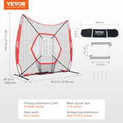 7x7 ft Baseball Softball Practice Net, Portable Baseball Training Net for Hitting Batting Catching Pitching, V952-77YCWPJXLW772BBXWV0