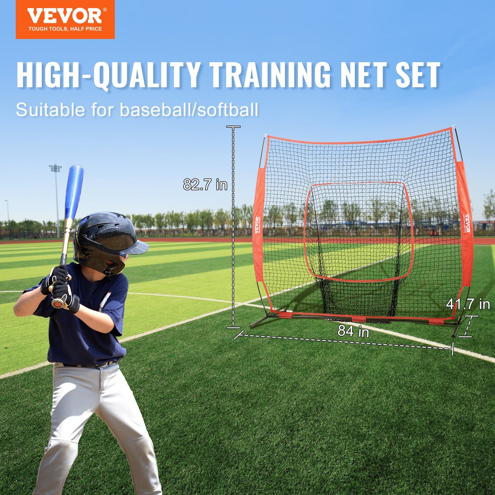 7x7 Baseball Softball Practice Net, Portable Baseball Training Net for Hitting Batting Catching Pitching, V952-77YCWPJXLW773F0NBV0