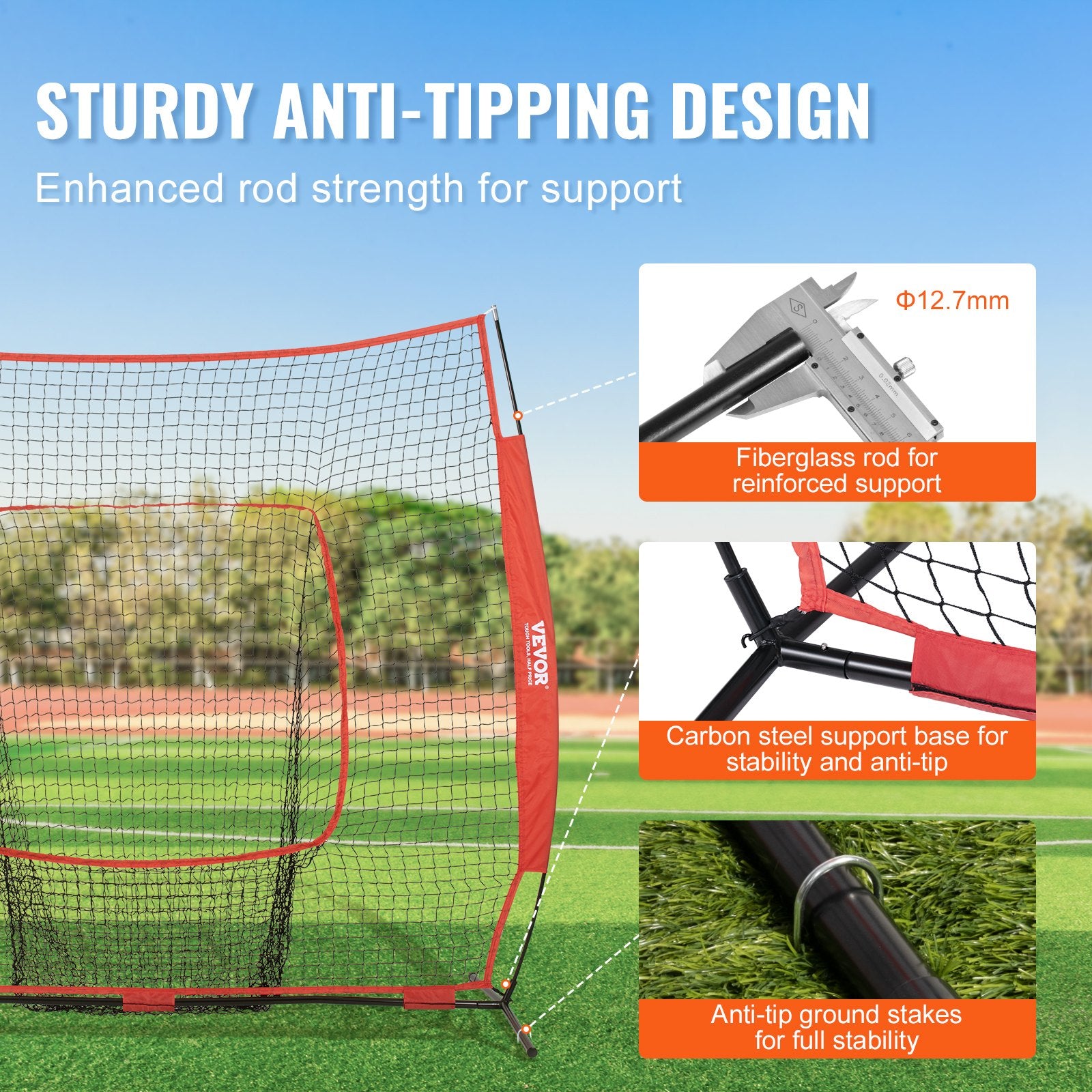 7x7 Baseball Softball Practice Net, Portable Baseball Training Net for Hitting Batting Catching Pitching, V952-77YCWPJXLW773F0NBV0