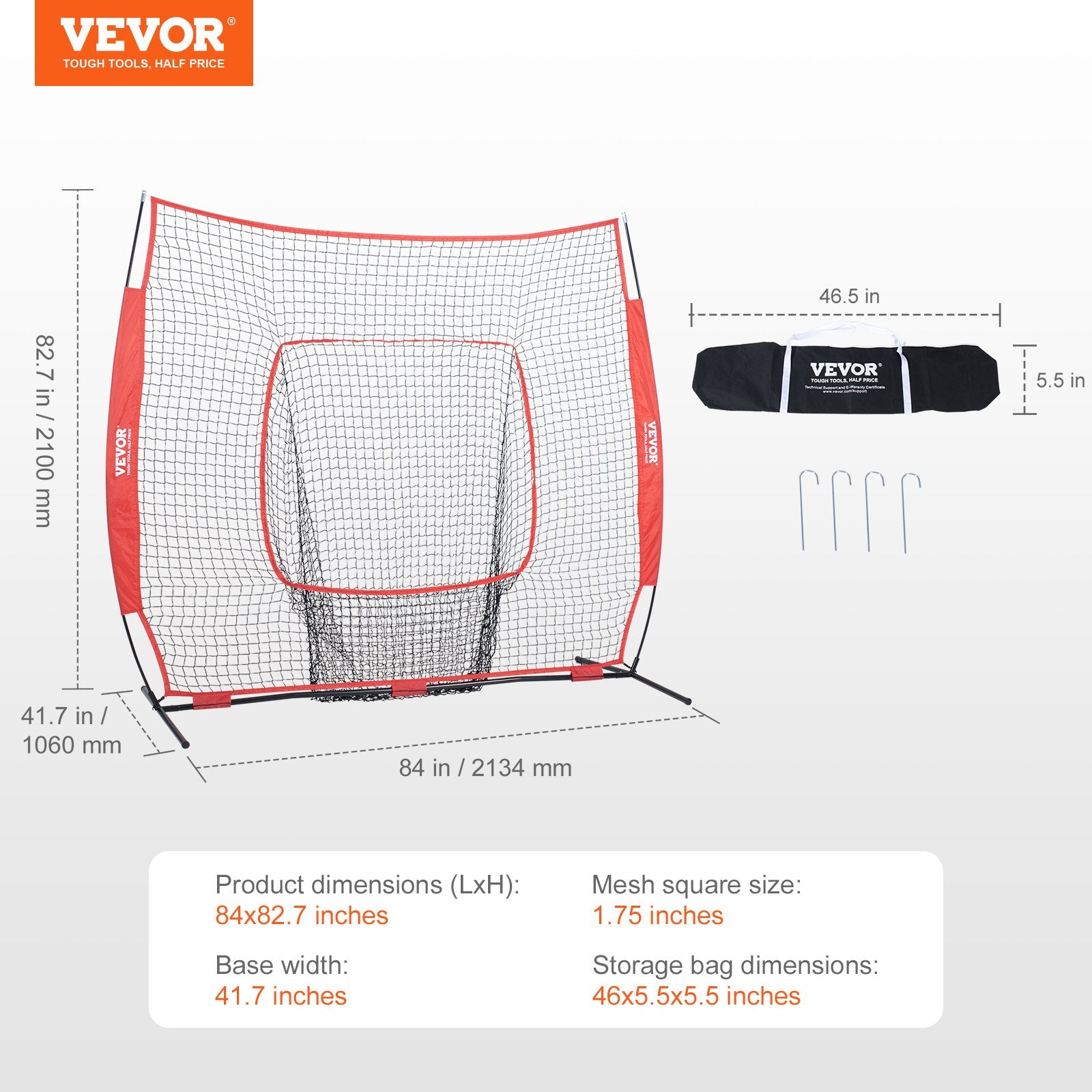 7x7 Baseball Softball Practice Net, Portable Baseball Training Net for Hitting Batting Catching Pitching, V952-77YCWPJXLW773F0NBV0