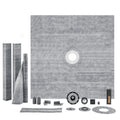 Shower Curb Kit, 1828x1828mm, 72"x72" Shower Pan Kit with 50.8mm ABS Central Flange, 101.6mm Stainless Steel V952-ABSLYTJHSABSAJTFCV0