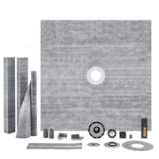 Shower Curb Kit, 1828x1828mm, 72"x72" Shower Pan Kit with 50.8mm ABS Central Flange, 101.6mm Stainless Steel V952-ABSLYTJHSABSAJTFCV0