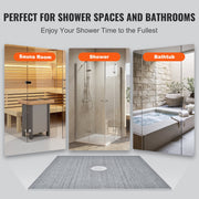 Shower Curb Kit, 1828x1828mm, 72"x72" Shower Pan Kit with 50.8mm ABS Central Flange, 101.6mm Stainless Steel V952-ABSLYTJHSABSAJTFCV0