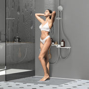 Shower Curb Kit, 1828x1828mm, 72"x72" Shower Pan Kit with 50.8mm ABS Central Flange, 101.6mm Stainless Steel V952-ABSLYTJHSABSAJTFCV0