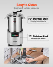 Food Processor & Vegetable Chopper, 18L Food-Grade Stainless Steel Food Processor Chopper with S-Curve Blade V952-AJSQSJ18L150H4734V3