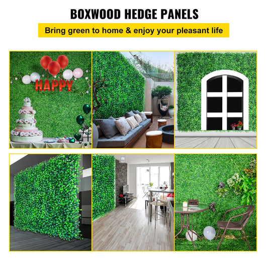 Artificial Boxwood Panels, 12 PCS 20"x20" Boxwood Hedge Wall Panels, PE Artificial Grass Backdrop Wall 1.6"", V952-AQFSYCGTYSW246OI9V0