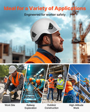 Safety Helmet, ANSI/ISEA Z89.1 Approved ABS Safety Hard Hat with 6-Point Ratchet Suspension, Adjustable V952-AQMANSITYPE127YWH001V0