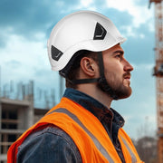 Safety Helmet, ANSI/ISEA Z89.1 Approved ABS Safety Hard Hat with 6-Point Ratchet Suspension, Adjustable V952-AQMANSITYPE127YWH001V0