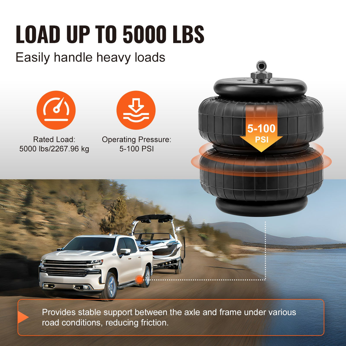 Air Bag Suspension Kit, Air Springs Suspension Bag Kit Compatible with 2007-2018 Chevrolet Silverado 1500 and V952-AQQNXJTJ2007GGVSVV0