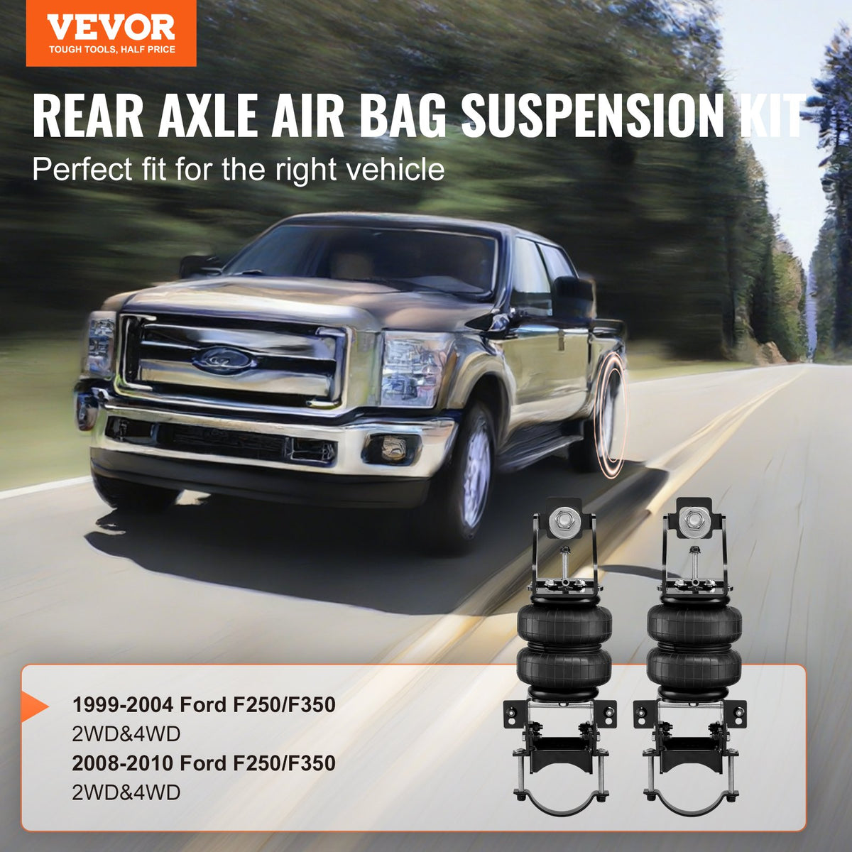 Air Bag Suspension Kit, Air Springs Suspension Bag Kit Compatible with 1999-2004 Ford F250/F350 2WD 4WD, V952-AQQNXJTJ50004OJ9CV0