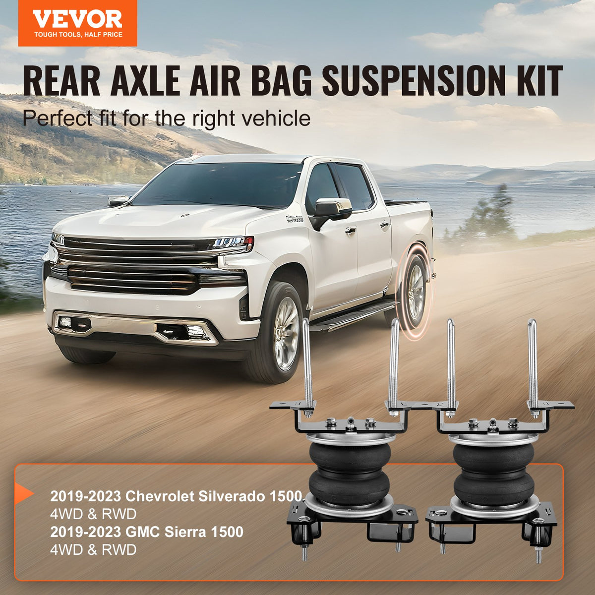 Air Bag Suspension Kit, Air Springs Suspension Bag Kit Compatible with 2019-2023 Chevrolet Silverado 1500 and V952-AQQNXJTJ5000BEBQ7V0