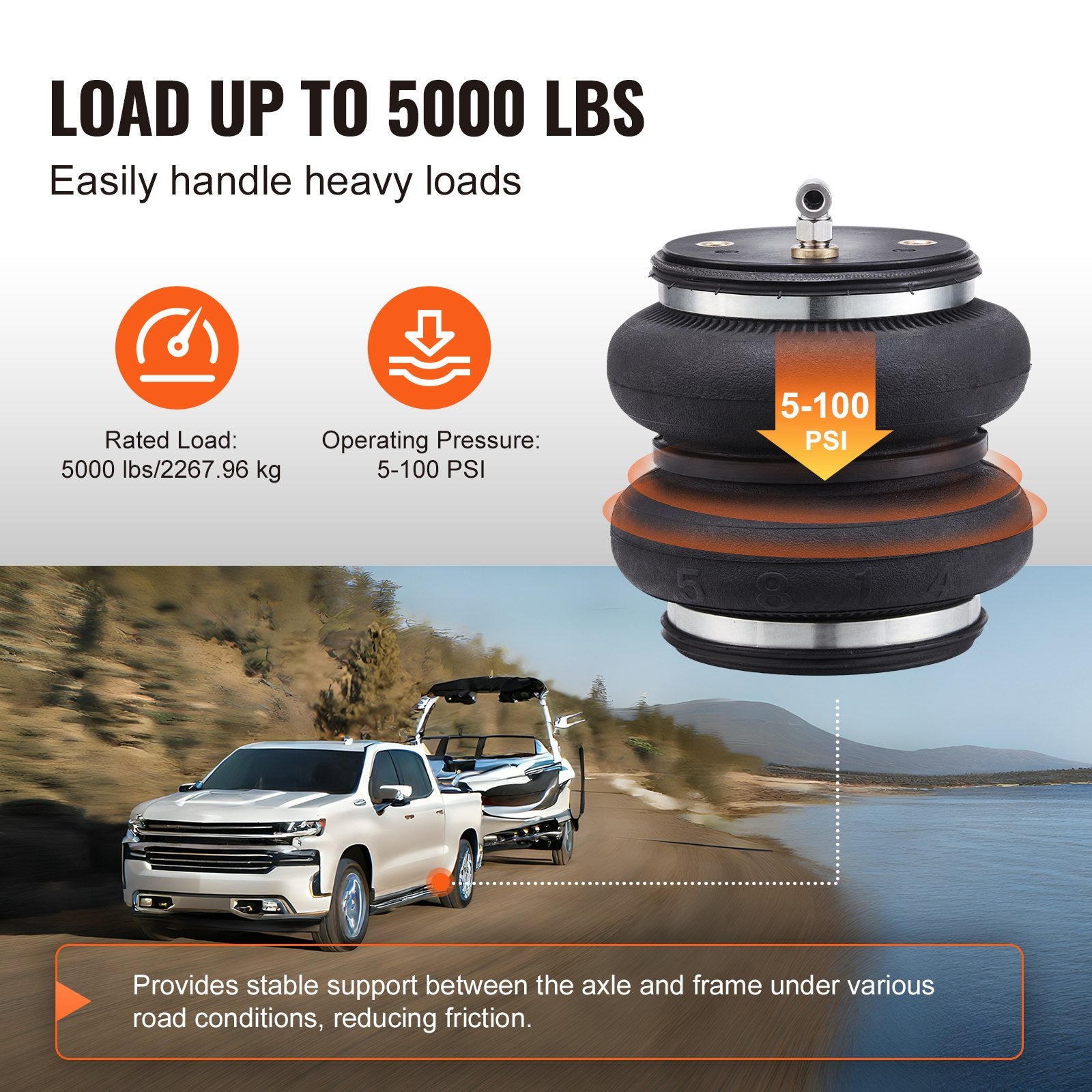 Air Bag Suspension Kit, Air Springs Suspension Bag Kit Compatible with 2019-2023 Chevrolet Silverado 1500 and V952-AQQNXJTJ5000BEBQ7V0